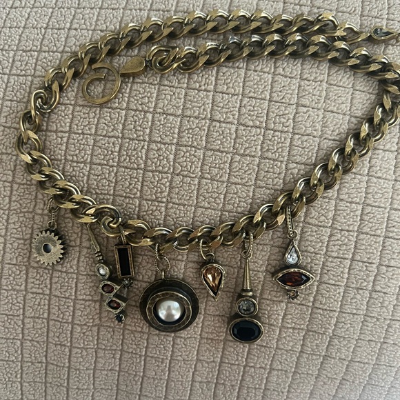 Gold and Black Vintage Charm Necklace
